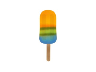 The colorful rainbow ice cream for eating in the summer is delicious. on a white background.