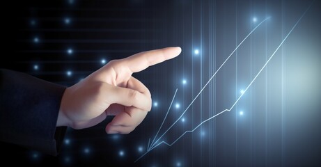 Fototapeta premium network technology chart cyberspace concept analysis virtual graph hand business. Generative AI.