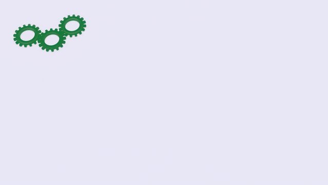 Zahnrad, gr&uuml;n, drei, Drehung, Teamarbeit, Mechanismus, Fortschritt, Entwicklung, 3D, Arbeit, Motorik