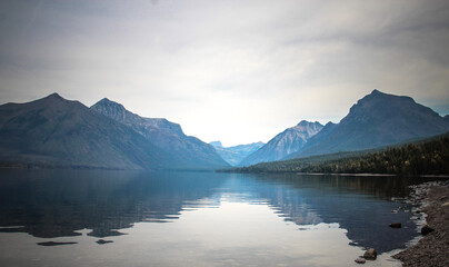 Fototapeta na wymiar Mcdonald Lake, Glacier National Park, Montana