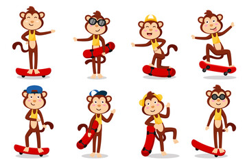 Set of animal with various activity for graphic design vector