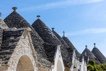 Typical trulli houses with conical roof in Alberobello, Apulia, southern Italy