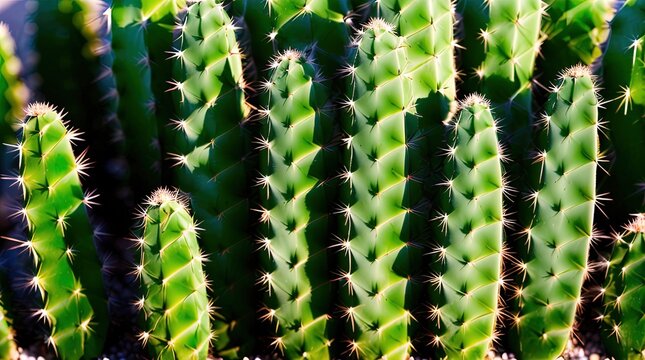 Cactuses in the botanical garden, beautiful photo digital picture