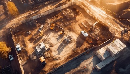 Aerial view construction site