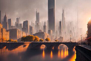 Naklejka premium Generative concept art illustration. Generative ai.