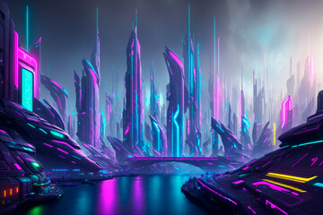 Generative concept art illustration. Generative ai.