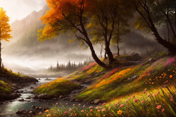 Fototapeta premium Generative concept art illustration. Generative ai.