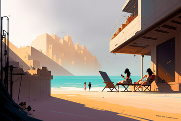 Fototapeta premium Generative concept art illustration. Generative ai.