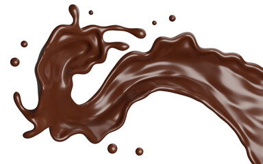 Chocolate  splasht png file , 3D Rendering, 3D illustration