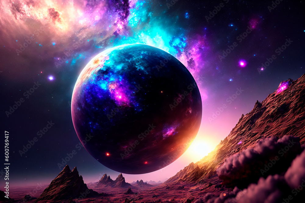 Wall mural generative concept art illustration. generative ai.