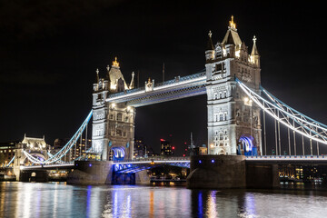 Tower bridge at night, London