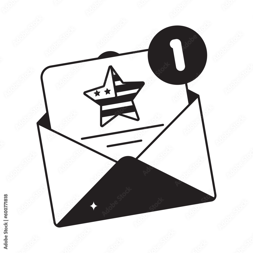 Poster message doodle vector outline icon. eps 10 file