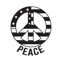 Peace Sign doodle vector outline icon. EPS 10 file