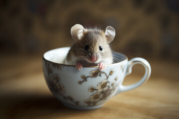 cute mouse in a cup