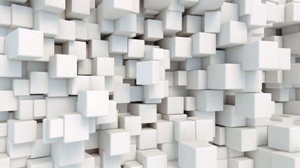 Random shifted white box cube block background , Generative AI