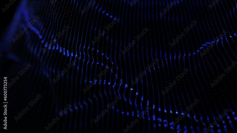 Aufkleber dynamic particles wave smooth curvy shape dots fluid array