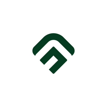 recommend clip art: letter n abstract green mountain logo vector