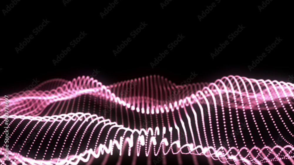 Poster science dark pattern with structure mesh and circles. modern business space dots illustration with b