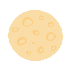 Moon hand drawn cartoon illustration. Flat style design, isolated vector. Kids print element, astronomy, astrology, celestial body, Solar system, space travel, cosmos, science fiction