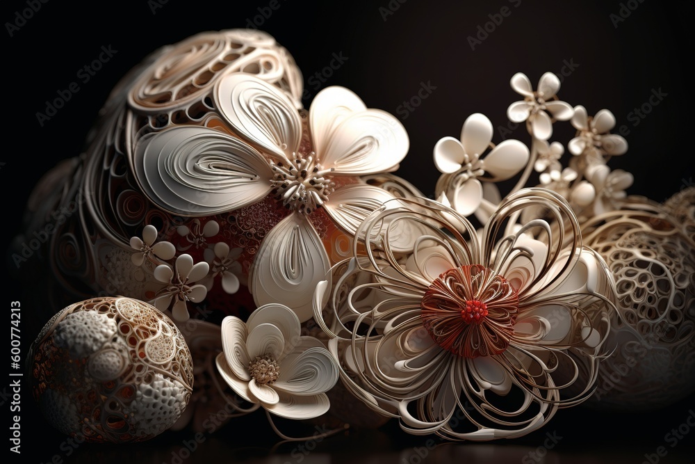 Poster paper flowers arranged in a bouquet and placed on top of a table generative ai