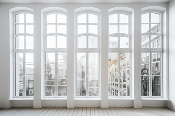 Various windows on a white background. Generative AI