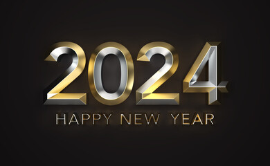 New Year 2024 Creative Design Concept - 3D Rendered Image	
