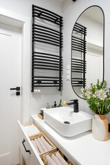 organized space in washroom with luxury design and decor