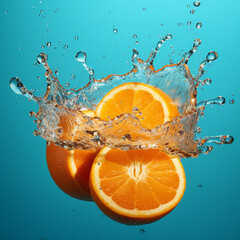 Fototapeta na wymiar Vitamin C orange juice, wellness food, nutrition concept by generative AI