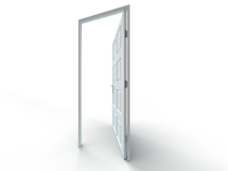 開いたドアの3Dイラストレーション
カットアウトされたドア