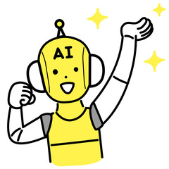 かわいい人物のイラストシリーズ _ AIのキャラクター _ 持ち上げる　
