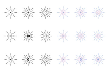 set abstract star flower minimalist icon.
