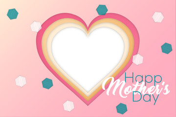 mother's day card with hearts and forms background