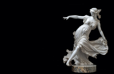 Marble statue of a ballerina. Majestic artwork showcasing the elegance of a woman in dance, where marble meets motion in perfect harmony. - obrazy, fototapety, plakaty