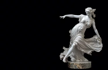 Foto op Plexiglas Marble statue of a ballerina. Majestic artwork showcasing the elegance of a woman in dance, where marble meets motion in perfect harmony. © Liana