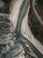 River in Switzerland . aerial