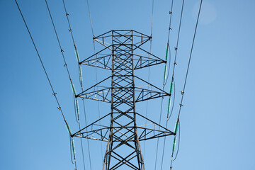 HIgh voltage transmission network lines in Australia . Double Circuit Steel pole transmission...