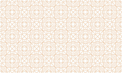 Abstract simple vector seamless pattern with gold line texture on white background.