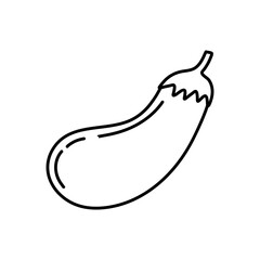 Hand drawn eggplant icon. Vector badge vegetable