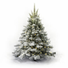 Christmas tree isolated. Illustration AI Generative.