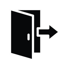 exit glyph icon illustration vector graphic