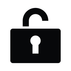 unlock glyph icon illustration vector graphic