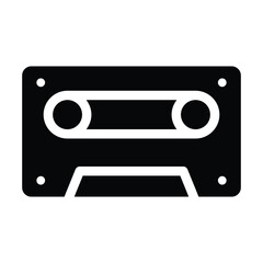 Obraz premium music tape glyph icon illustration vector graphic