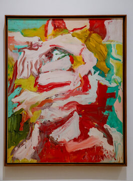 Amsterdam, Netherlands - March 30, 2023: "Montauk IV", Willem de Kooning on display in the Stedeljk Museum in Amsterdam
