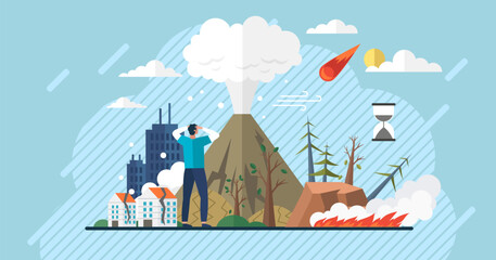 Naklejka premium Planet earth with thermometer, Global warming concept. Increase temperature earth. Ozone layers and deforestation destruction forests. Warming hot globe. Hot temperature. Environmental problems