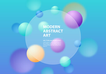 Abstract modern glassmorphism background design. Geometric shapes. Frosted glass effect. Illustration on blurred gradient vector background.