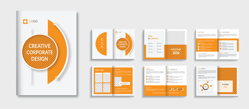 Corporate Brochure template layout design, minimal business brochure design, annual report, company profile, or Company profile brochure template design