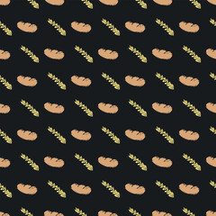 Seamless pattern with bread icons. Bread background