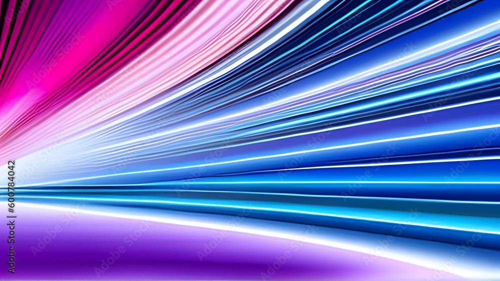 Aufkleber cosmic abstract motion neon lines rays of light in speed, vertical abstract glowing background. dyna