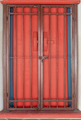 Iron Door protect red wooden door