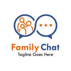Family chat design logo template illustration